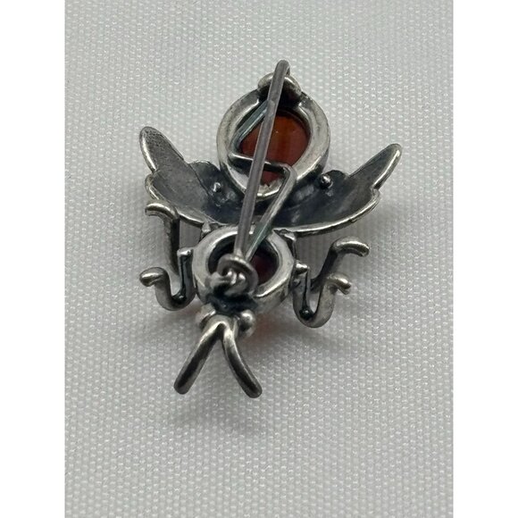 Vintage Sterling Silver .925 and Amber Bee Pin or Brooch, Marked "925" Unsigned~ - Picture 8 of 13